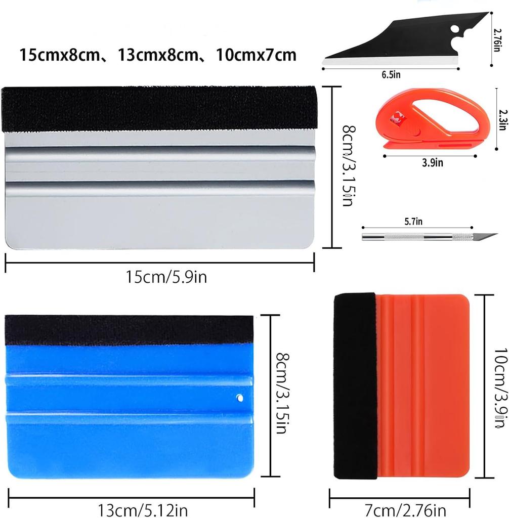 YIQFOCA 7-Piece Application Assistant Tool, Auto Wrapping Film Pasting Tool Set, No Scratches, Bubble