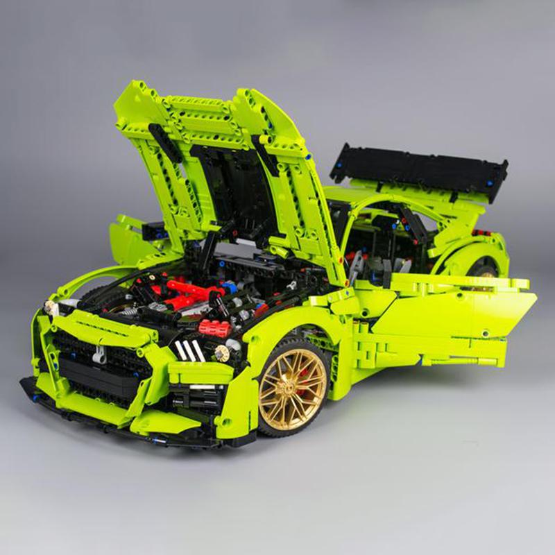 Новый MOC-165802 Зеленый Суперспортивный Автомобиль GT500 1:8 Моделей Строительных Блоков Кирпичики DIY Игрушки Сборка Подарок на День Рождения Рождество Для Детей