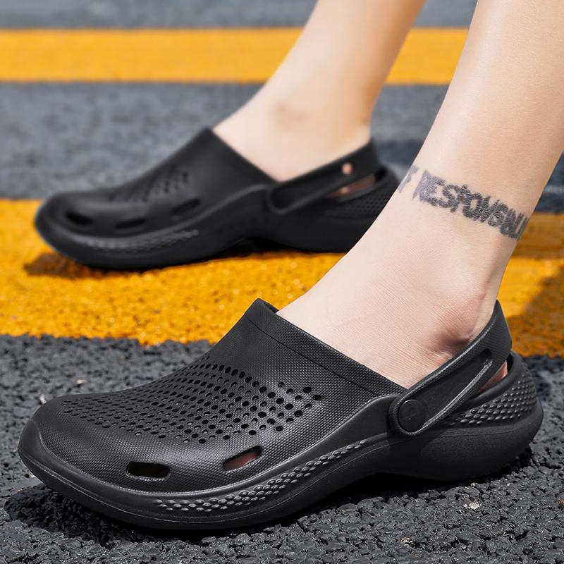 Модные мужские сандалии с амортизацией 2025, садовая обувь, высококачественные эластичные амортизирующие сандалии, пляжная обувь, уличные сандалии на платформе