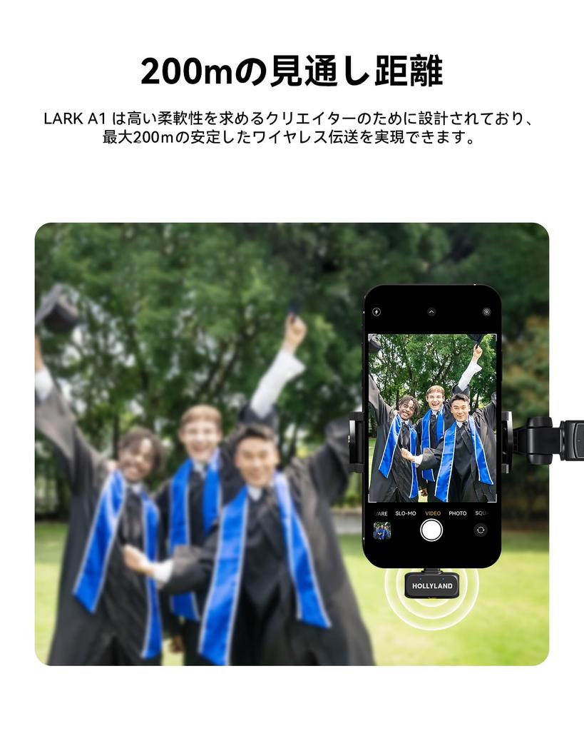 Новый петличный микрофон Hollyland LARK A1 Mini Duo с шумоподавлением, эквалайзером, реверберацией для зарядного кейса, не "модель 2025" [Профессиональный уровень, совместим с iPhone/Android,