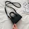 PU Solid Color Small Square Bag New Women's Min Exquisite Elegant Messenger Bag Simple All-matched Small Zero Wallet