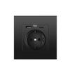 DepoGuye Black EU Standard Type C 220V USB Plug Wall Socket, Socket with USB for Home,wall Mounted 16A  Power Outlet 86mm*86mm