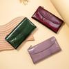 New High-quality Texture First-layer Cowhide Clutch Bag Wallet Femininity Wallet Patent Leather Large-capacity Mobile Phone Bag