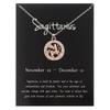 European and American Jewelry Rose Gold Twelve Zodiac Circular Three-dimensional Pendant Necklace