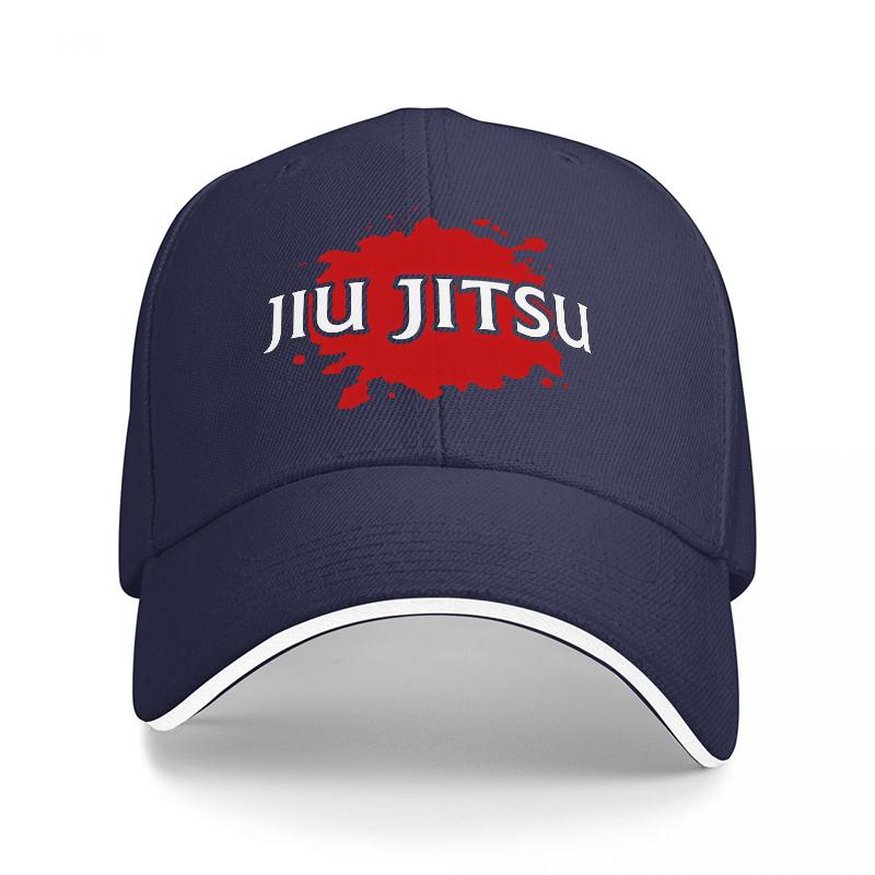 КЕПКА БЕЙСБОЛКА JIU JITSU BLOOD SPLASH LOGO ЧЕРНАЯ С БЕЛЫМ КАНТОМ СПОРТИВНЫЙ ДИЗАЙН ДЛЯ Мужчин И Женщин АКСЕССУАРЫ ДЛЯ ФАНАТОВ