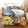 Мультяшный зебра Модный комплект пододеяльника, Полиэстеровое постельное белье 1 шт. пододеяльник + 1/2 шт. наволочки, Без одеяла Мягкий и удобный