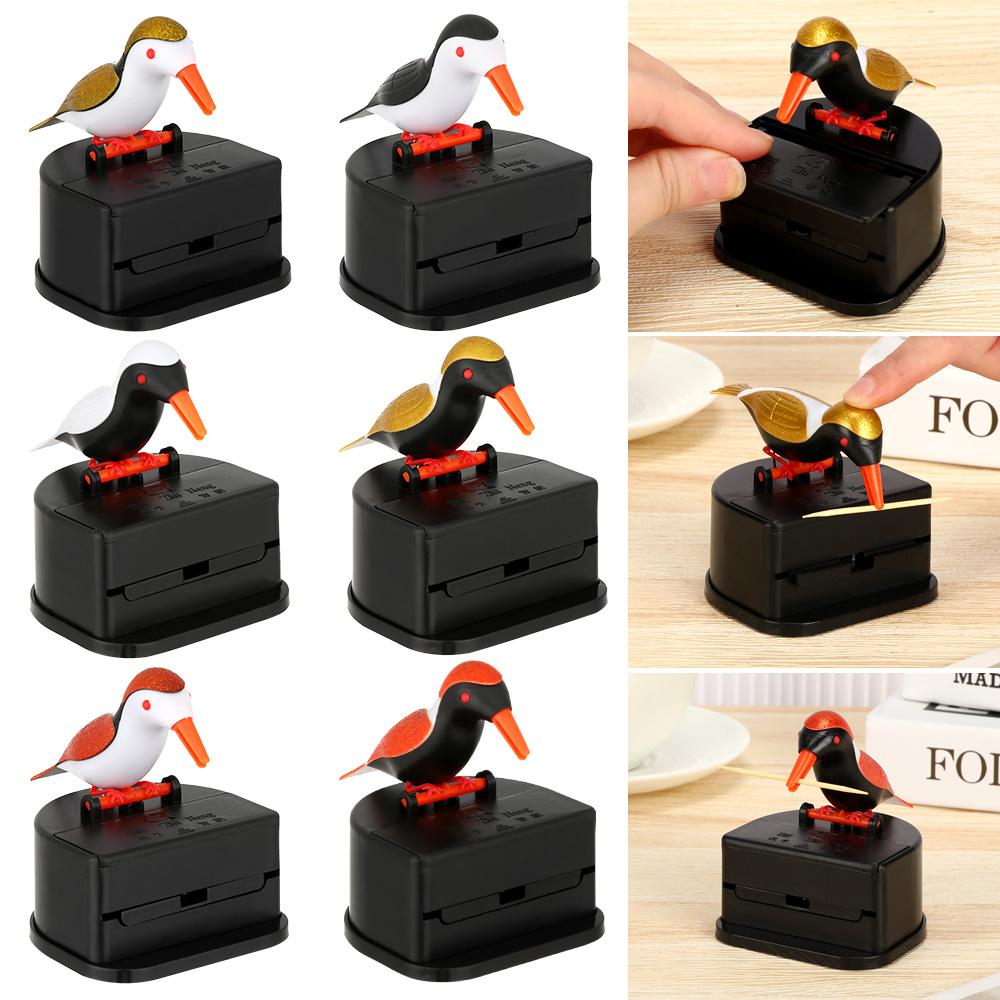 Cute Plastic Automatic Bird Toothpicks Container Toothpick Dispenser Toothpick Holder Box