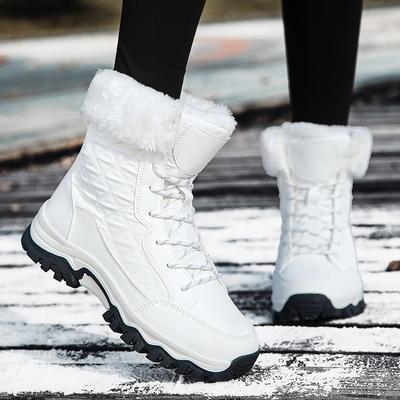 Женские ботильоны на шнуровке, плюшевые теплые, дизайнерские, повседневные зимние ботинки для ходьбы, уличная мода, мужская обувь