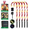 5 In 1 Solar Powered Christmas Candy Cane Party Garden Decoration Outdoor Home Decor Solar Rechargeable Lamp Nightlights