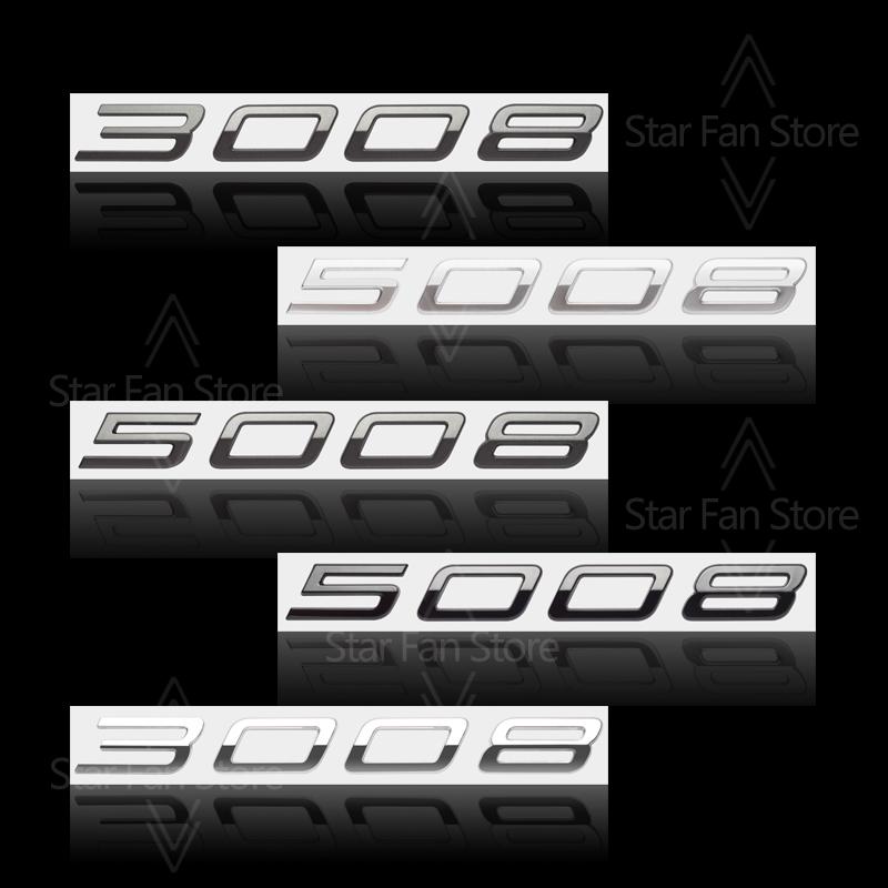 Metal For New Peugeot 3008 2008 5008 Logo Badge 3D Stickers Fender Emblem Decal Auto Accessories Letter Decoration Car Styling
