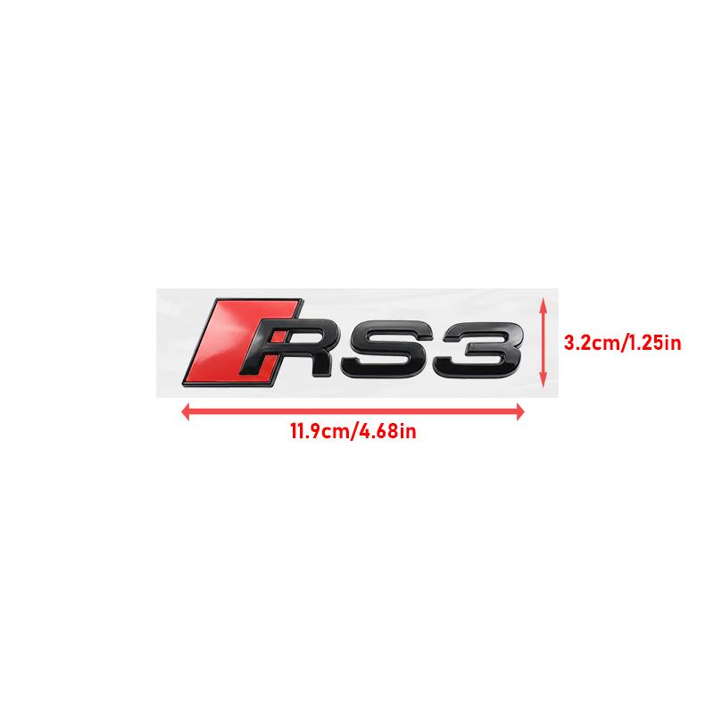 192mm 275mm Car Logo Badge Front Hood Grill Rear Trunk Emblem Stickers For B RS3 RS4 RS5 RS6 2016-2020 B Sport Accessories