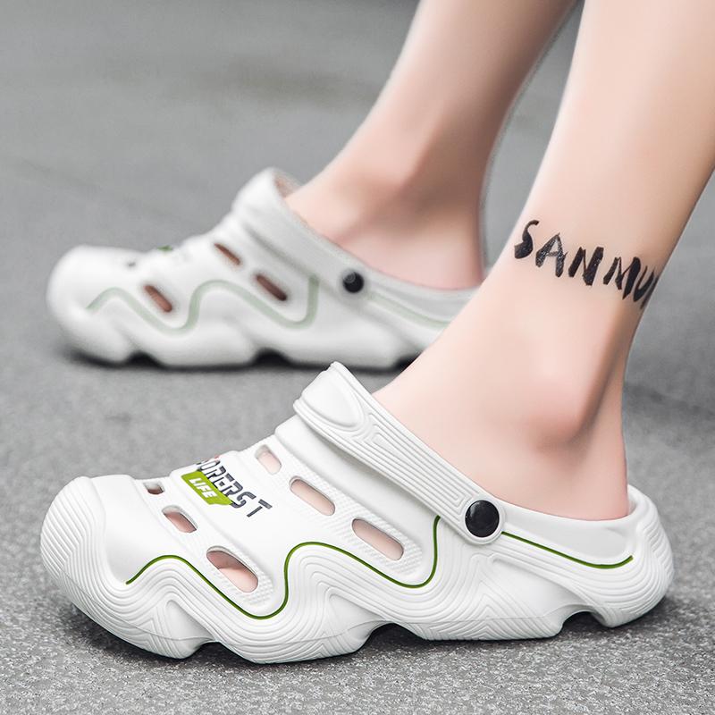 Быстросохнущие однотонные мужские сандалии из ЭВА, модные, легкие, для путешествий, пляжная обувь, повседневные мужские тапочки