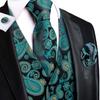 Зеленый Цветочный Мужской Жилет Рождественское Платье Жилет Костюм Ретро Смокинг Выпускного Вечера