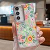 Чехол с цветочным узором для Samsung S26 S25 Ultra S24 FE S23 Plus S22 S21 A15 A16 A17 A35 A36 A37 A54 A55 A56 A57 5G С гальваническим покрытием для объектива Мягкий чехол
