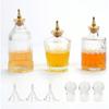 Glass Vintage Bottle Set, 2 Pieces, Decorative Dasher Bottles with Gold Tops, Wine Accessories