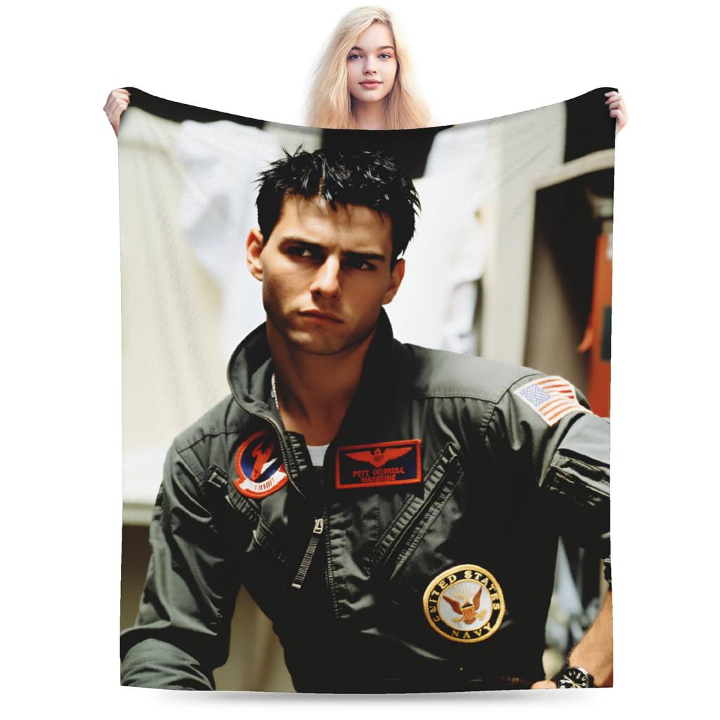 Top Gun Sign Tom Cruise Fighter Blankets Quality Super Warm Throw Blanket Winter Girls Boys Outdoor Pattern Bedspread