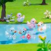 12Pcs Mini Resin Floral Ducks Colorful Miniature Duck Figurines Cute Mini Animal Collectibles for Fairy Garden Decor DIY Crafts Fish Tank Decoration