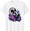Skunk with Alpine Asters Floral Portrait T-Shirt