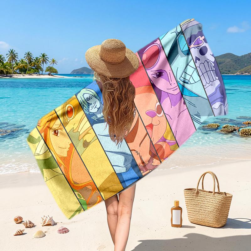 One Piece Printed Swim Towel, Portable Water Absorbent Towel for Beach Camping Daily Bathroom Use