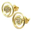 [P2343] - 'Sissi' Gold Plated Earrings, White Gold - 10 Mm