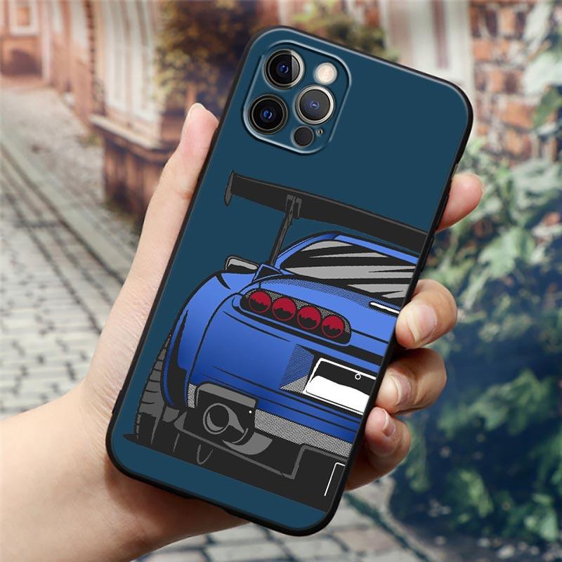 Япония JDM Токио Спортивный Автомобиль Аниме Чехол для Телефона Для Apple iPhone 16e 16 15 14 13 12 11 Pro Max XR XS 8 Plus SE2 Чехол Силиконовые Чехлы