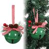 Christmas Bell Ornaments with Pinecones Berries Plaid Bow Rustic Metal Jingle Bells Xmas Tree Hanging Decor for Holiday Door Window Tree Party Decor
