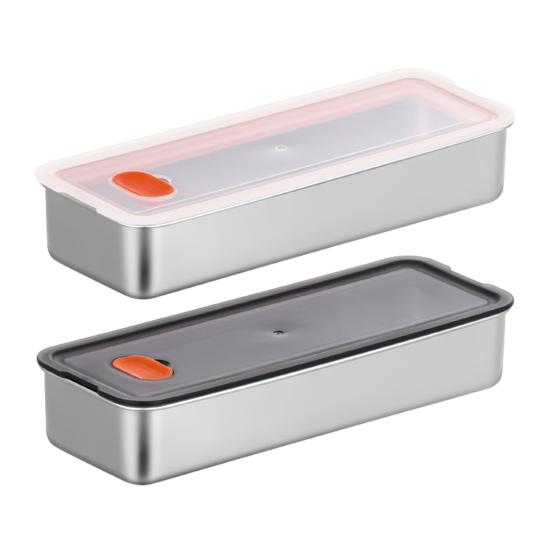 Bacon Container for Refrigerator Stainless Steel Airtight Bacon Storage Containers with Lids Dishwasher Safe Deli Meat Crisper Box Space-Saving