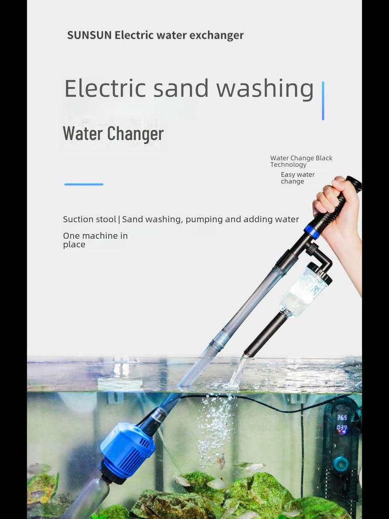 Электрический водосменник и пескомойка Sensen: Автоматический очиститель аквариума для откачки воды и удаления отходов жизнедеятельности рыб.