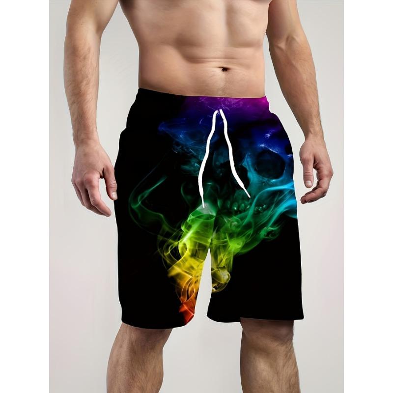 Summer 3D Skull Pattern Print Shorts Fashionable Casual Beach Men's Shorts