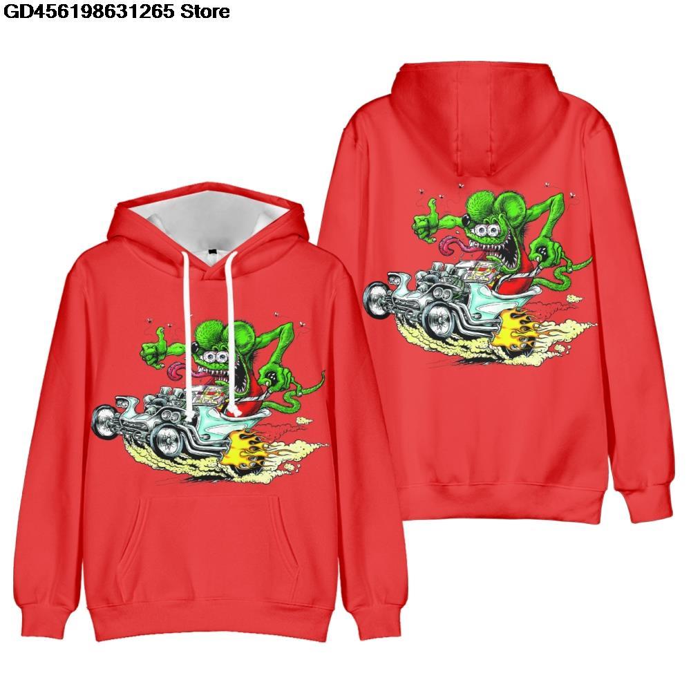 2024 New Rat Fink Hoodies Sweatshirt Men/women Pullovers Kids Tops Kawaii Clothes Casual Anime Hoodie Streetwear Pullovers