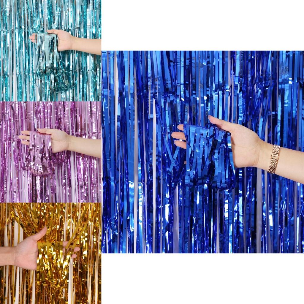 Exquisite Blue Rain Silk Curtain Ideal For Festive Party And Wedding Decorations
