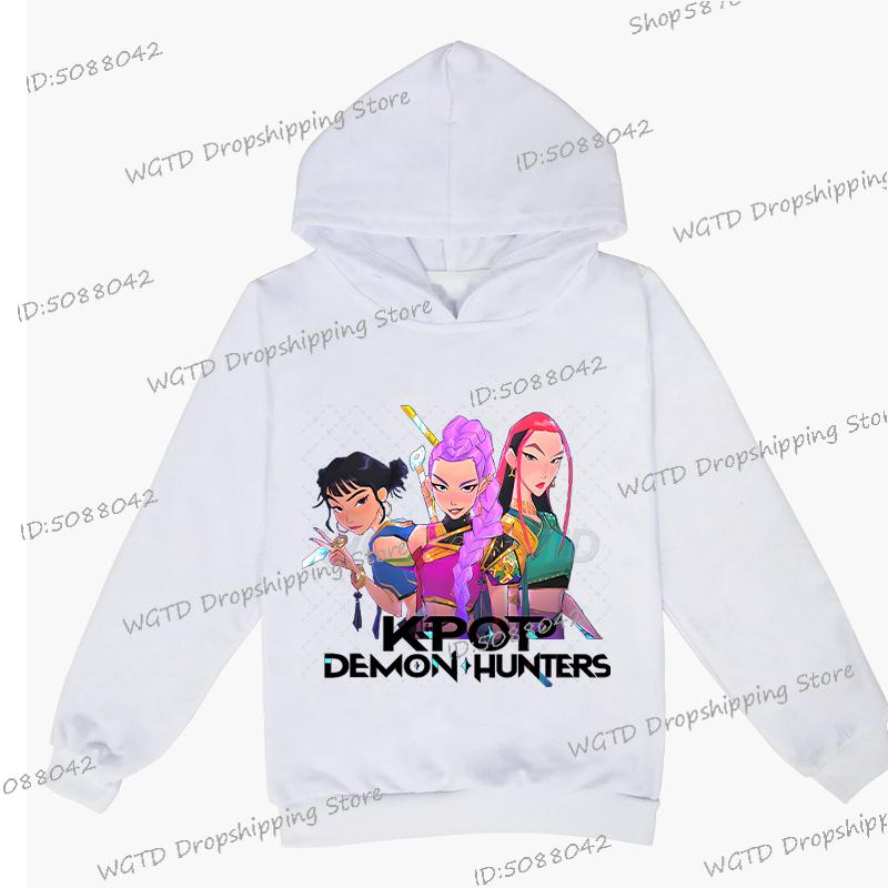 Худи Y2K K-Pop Demon Hunters для подростков, девочек и мальчиков, худи Rumi K-Pop Demon Hunters, осенняя повседневная одежда с длинным рукавом, детская одежда