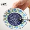Multi-use Kitchen Garlic Tool Grater Plate, Ceramic Grinding Bowl, Multi-Functional Sauce Stirring Serving Compact Dish for Grating Ginger Turmeric
