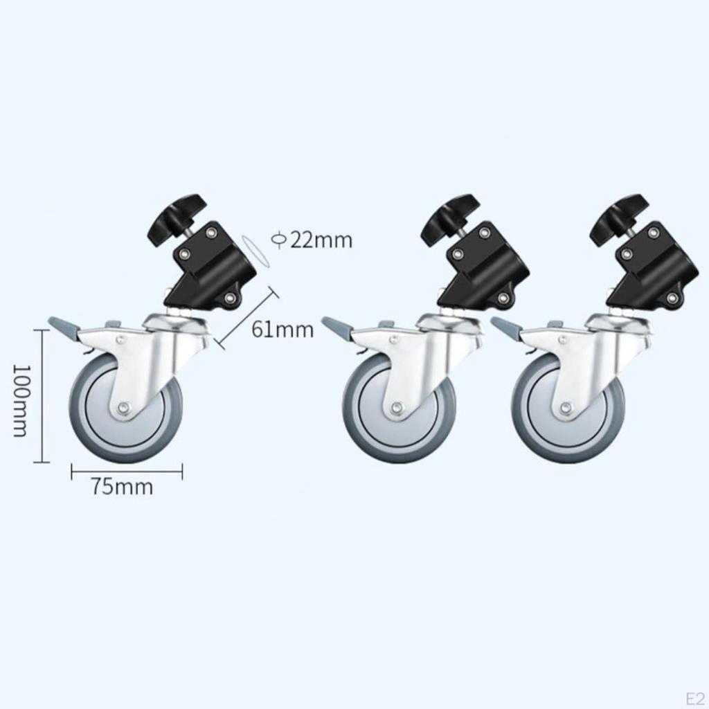 3 шт. стойка для освещения для фотостудии, колеса для профессионального видео, прочная, гибкая, перемещаемая