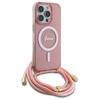 Guess Guhmp16Lhctsgnsp Iphone 16 Pro     6.3 Różowy/Pink Hardcase Crossbody Cord Script Magsafe