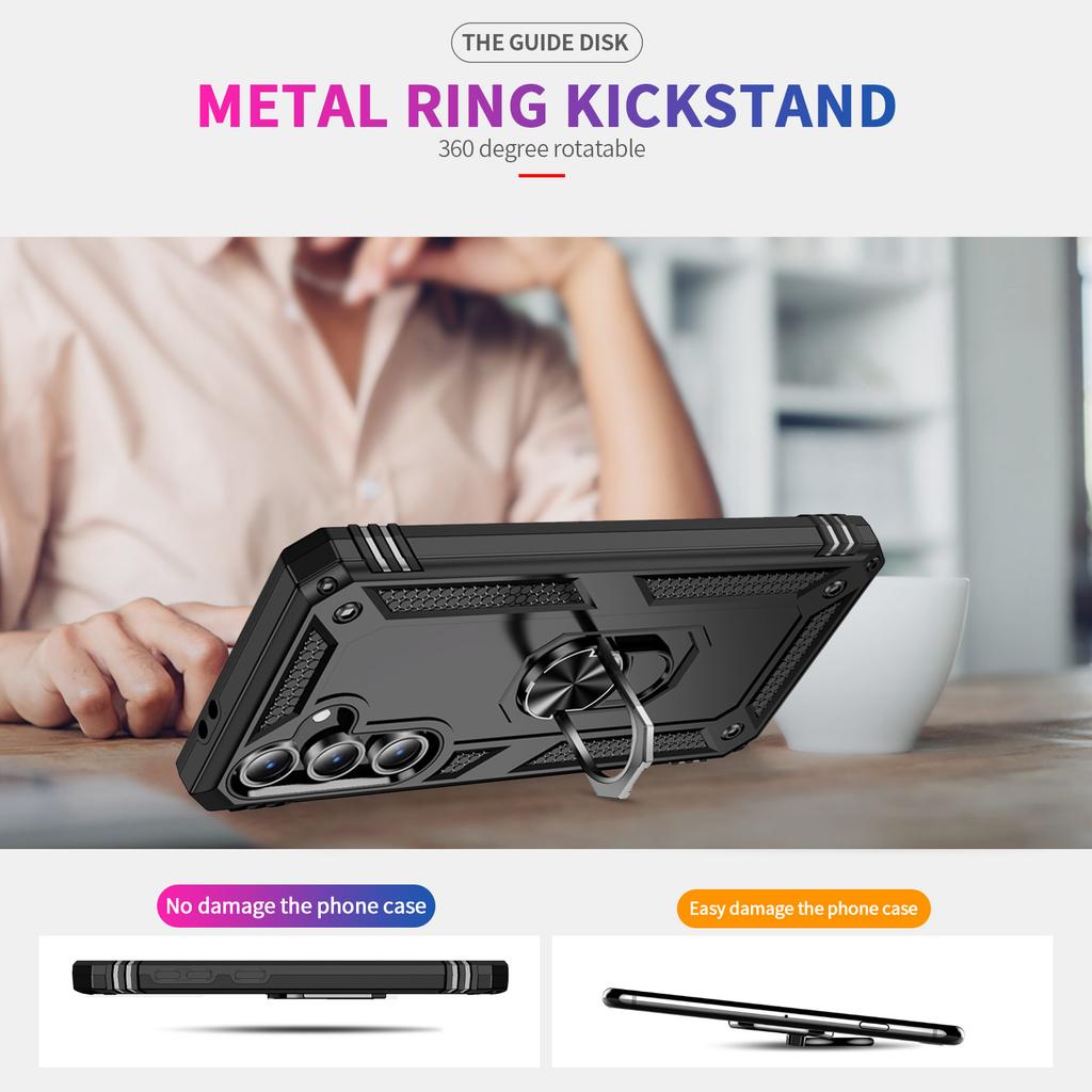 Чехол для Samsung Galaxy S24 FE, PC+TPU, чехол для телефона с вращающейся подставкой-кольцом