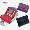 Женский RFID-кошелек с защитой от кражи, короткий, трехцветный, из натуральной кожи, держатель для карт, клатч, высокое качество, большой вместимости, отделение для монет, кошелек для наличных