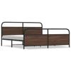 Metal Bed Frame without Mattress Brown Oak Effect 180 x 200 cm