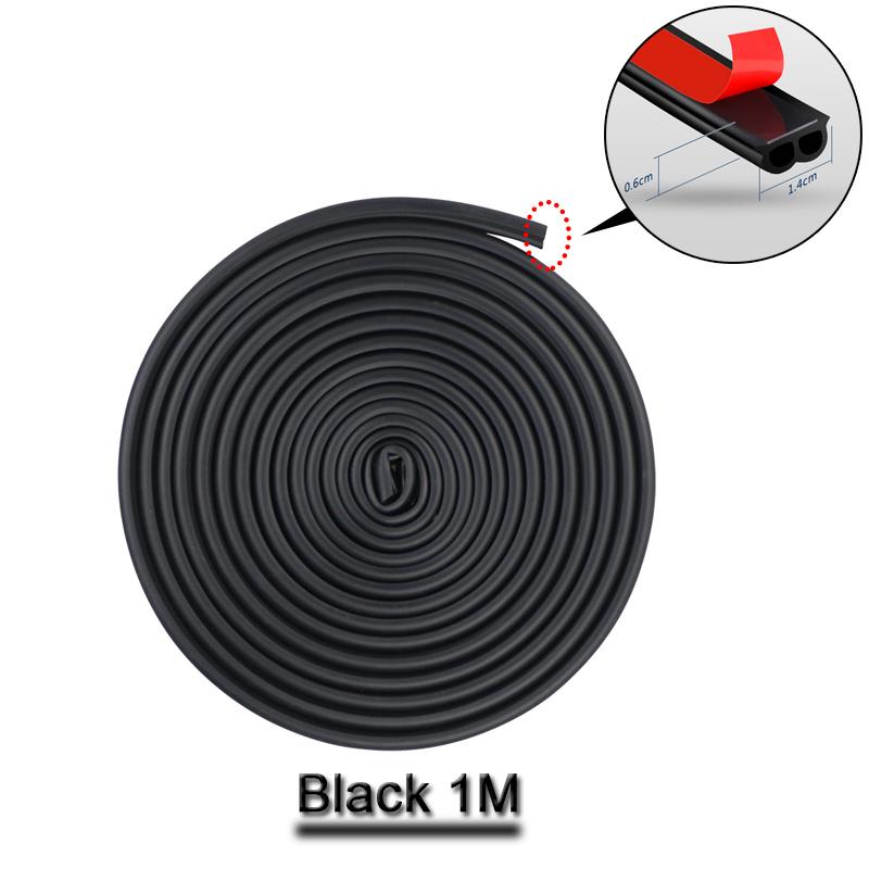 1/2/3 Meters DIY Rubber Car Door Seal Strip Stickers Anti-Dust Soundproof Sealing B Type Noise ulation Auto Accessories