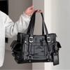 Стильная лаковая сумка-тоут с множеством карманов, рабочая сумка через плечо, серебристая пряжка, сумка через плечо, студенческая сумка большой вместимости