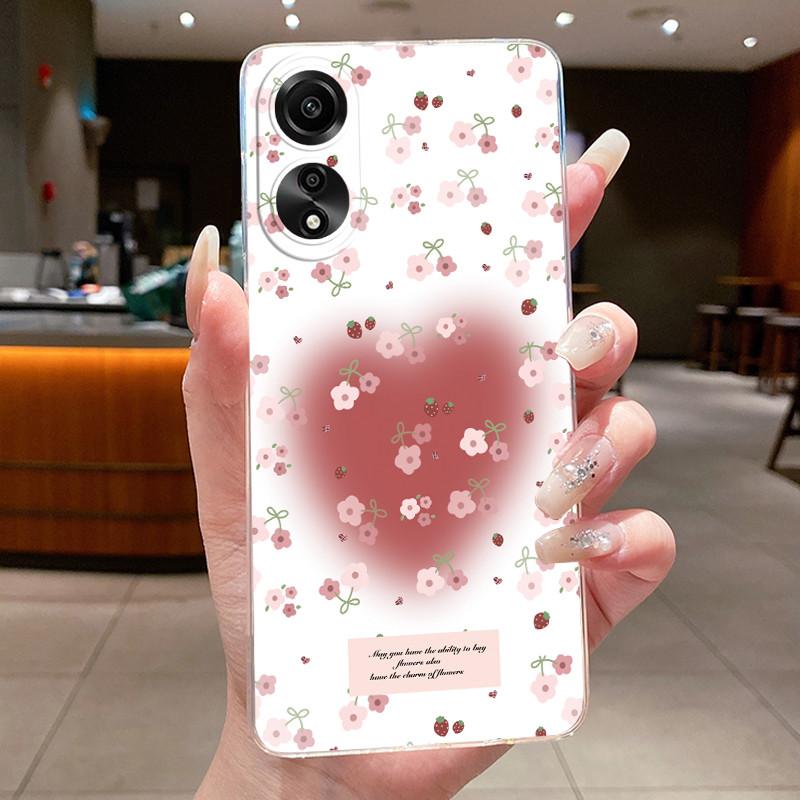 Чехол для OPPO A78 4G 5G A98 F23 A1X Цветок Бабочка Чехлы для Телефона Для Oppo A98 Мягкий Силикон Capa Прозрачный ТПУ Гелевая Крышка