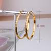 Stainless Steel Round Hoop Earring For Women Gold Color Fine New Charm Women 'S Ear Ring Fashion Jewelry Nice Pattern Cn