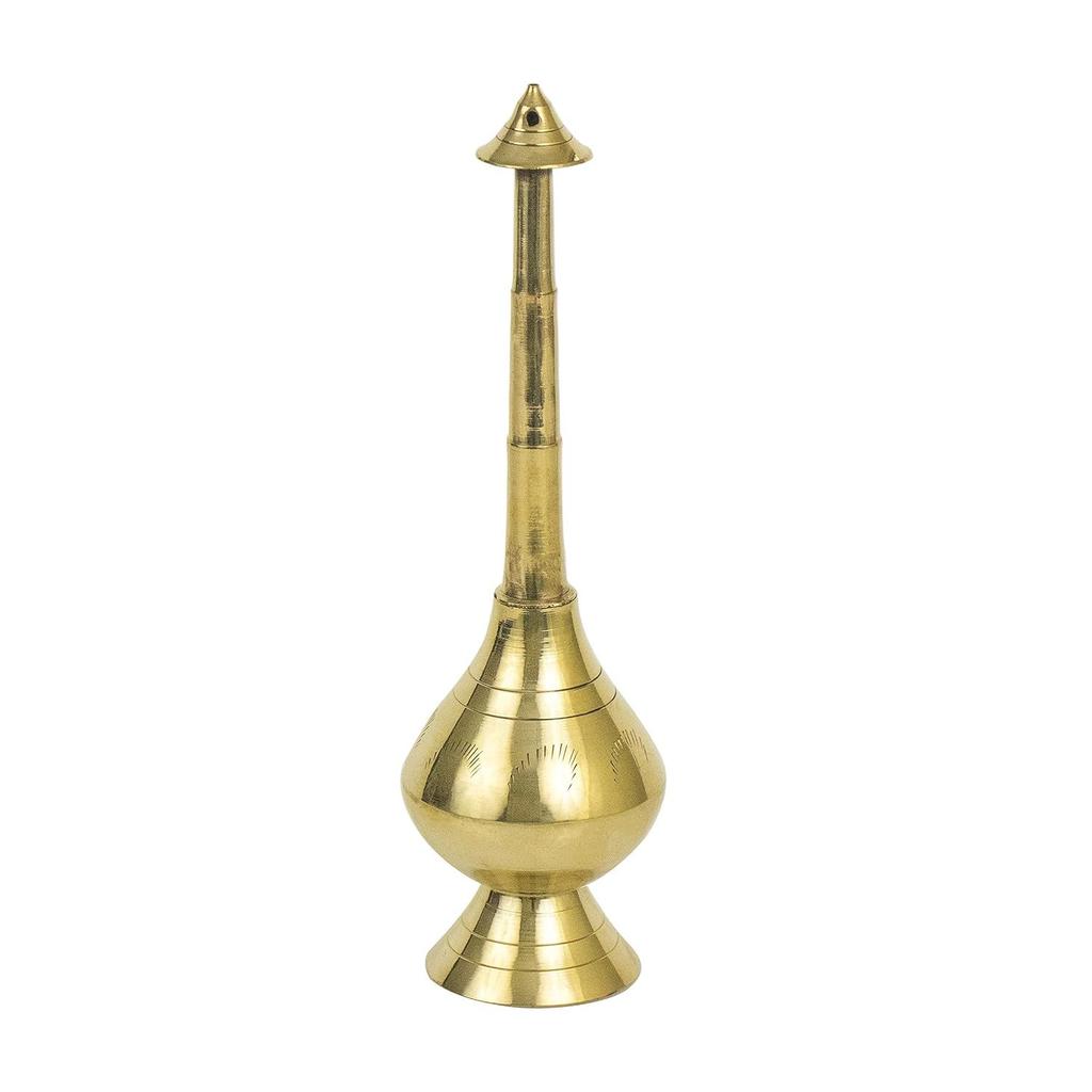 Brass Sprinkler Bottle for Holy Water, Gangajal and Perfume Gulab Pash Rose Brass Water Paneer Sombu –(Small)