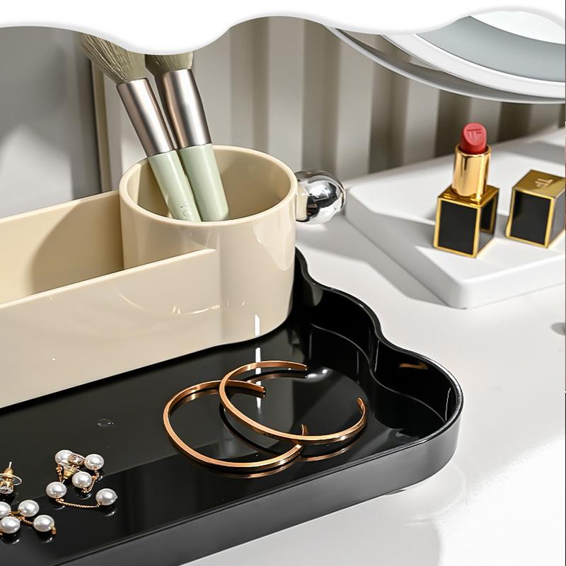Настольный ящик для хранения косметики, ювелирных изделий, кисточек для макияжа, держателя помады, многосекционный органайзер для хранения настольных вещей