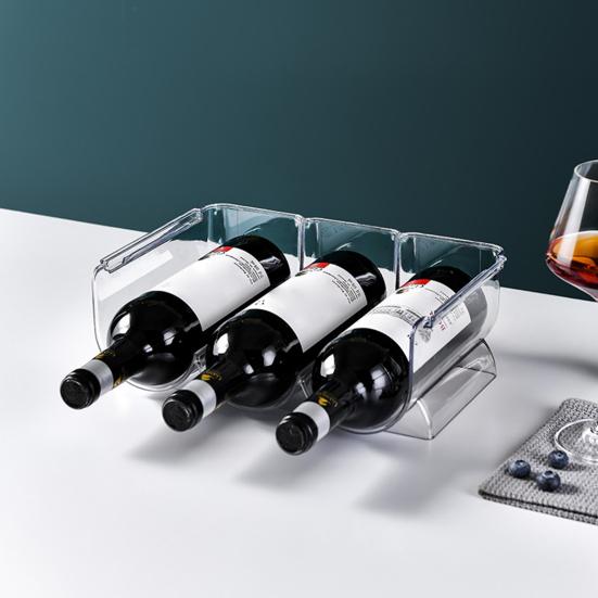 Органайзер для бутылок с водой для кладовой, штабелируемый держатель для стаканов для кухонных шкафов, прозрачный