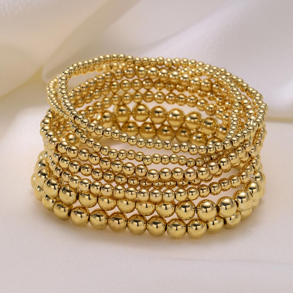 17KM Набор из 7 браслетов Ручной работы Браслет из бусин Набор браслетов Для пары Пляжный стиль Геометрический Ccb Эластичные украшения