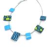[K0158] - Blue 'Coloring' Designer Necklace