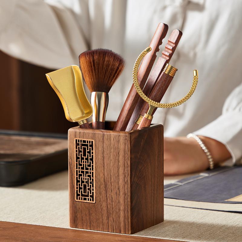 Набор для кунг-фу чая из массива дерева: Аксессуары для чайной церемонии и хранение