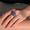 Серьги-застежки из натурального синего кианита S925 silvert с цветочным дизайном, изящные ювелирные украшения для женщин, вечеринок, банкетов, подарков