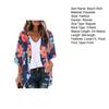 Women Beach Shirt 45720 Sleeve Mid-length Sunscreen Tops Floral Print Breathable Loose Fit Beach Shawl